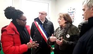 La porte-parole du gouvernement Sibeth Ndiaye reçue au Secours populaire à Marly