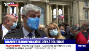 Présent à la manifestation des policiers, Laurent Wauquiez déclare observer "la situation de l'insécurité se dégrader très vite"