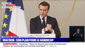 Emmanuel Macron annonce l'intégration d'un "module handicap" dans la formation des professeurs dès la rentrée prochaine