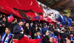 Belfort – Rennes en quart de finale de la Coupe de France au stade Bonal : le tifo déployé lors de l'entrée des joueurs