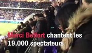 Merci Belfort chantent les spectateurs du stade Bonal