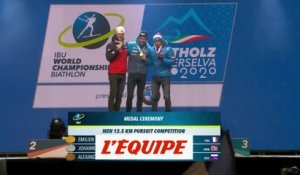 Le podium d'Émilien Jacquelin - Biathlon - Mondiaux (H)