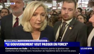 Retraites: "Rien ne justifie" l'utilisation du 49.3 pour Marine Le Pen
