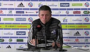 Thierry Laurey sur les confrontations entre Strasbourg et Montpellier : "Ce sont toujours des matches intenses et serrés."