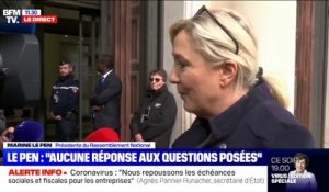 Marine Le Pen sur le coronavirus: "Nous sommes confrontés à une crise sanitaire. Rassurer oui, minimiser non"