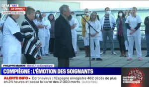 Le personnel soignant de l'hôpital de Compiègne rend hommage à leur collègue décédé du coronavirus