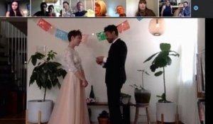 Confiné à la maison, un couple s'est marié sur internet en invitant ses amis à assister à la cérémonie en ligne