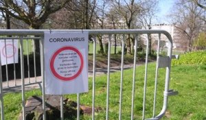 Coronavirus: parc de Forest, il est interdit de marcher ou de jouer sur la pelouse, le parc est ouvert mais uniquement pour emprunter le chemin