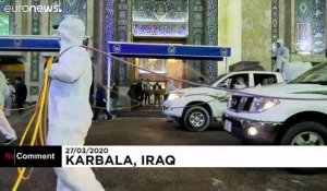 La ville sainte de Kerbala désinfectée alors que le coronavirus frappe le tourisme religieux