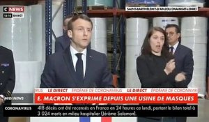 Coronavirus - Revoir l'intégralité de l'intervention du Président Emmanuel Macron ce midi depuis une usine de masques près d'Angers - VIDEO