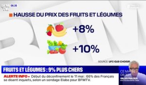 Le prix des fruits et légumes a bondi de 9% depuis le confinement, selon une étude