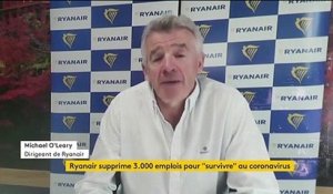 Coronavirus : Ryanair supprime 3 000 emplois pour "survivre"