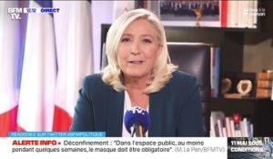 Coronavirus: "Que les masques soient remboursés par la Sécu pour les gens fragiles et atteints, est une évidence", estime Marine Le Pen