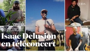 Isaac Delusion joue "Disorder" en téléconcert muticam depuis un champ de vaches