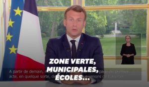 Les annonces du discours de Macron: zone verte, écoles, municipales