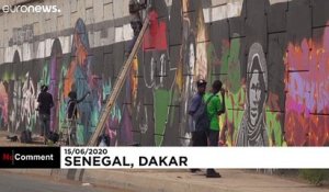 Au Sénégal, énorme fresque avec les Black Panthers, Winnie Mandela et Malcom X