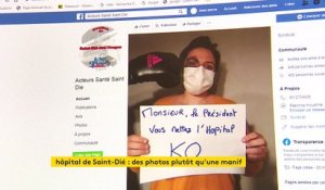 Manifestation en photos et sur les réseaux sociaux pour les soignants de l'hôpital de Saint-Dié-des-Vosges