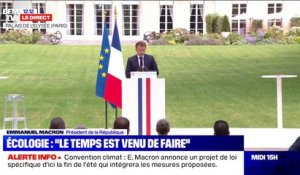 Emmanuel Macron: "Vous avez décidé, et je le partage, de placer l'écologie au cœur du modèle économique"