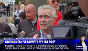 Soignants: le Secrétaire général de Force ouvrière Yves Veyrier affirme que "le compte n'y est pas" dans les réponses du gouvernement