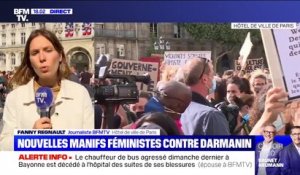 Un grand rassemblement féministe à Paris contre les nominations de Gérald Darmanin et d'Éric Dupond-Moretti