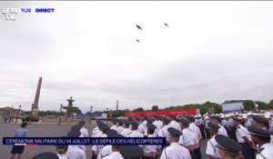 14-Juillet: les hélicoptères défilent au-dessus de la place de la Concorde
