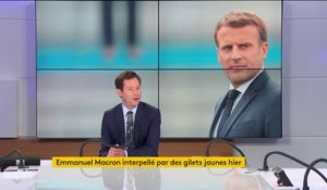 Emmanuel Macron pris à partie par des "gilets jaunes": il a "du courage d'aller au contact. Sans doute est-ce aussi assez peu responsable", affirme François-Xavier Bellamy