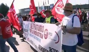 Les salariés d'Airbus Espagne dans la rue contre le rabottage de la branche commerciale