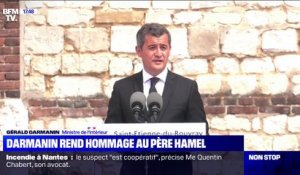 "Ce crime a meurtri la France entière": Gérald Darmanin rend hommage au père Hamel