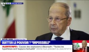 Liban: sur BFMTV, Michel Aoun juge "impossible" de quitter le pouvoir car "cela entraînerait un vide"