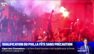 Paris: de nombreux supporters ont fêté la qualification du PSG sans toujours respecter les gestes barrières