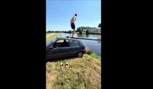 Utiliser sa voiture comme plongeoir : mauvaise idée