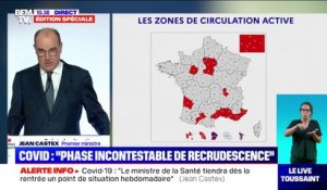 Jean Castex: "19 nouveaux départements sont en rouge, en zone de circulation active du virus"