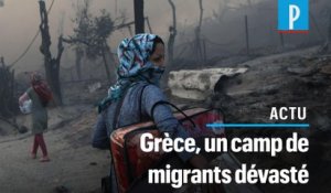 Grèce : un camp de migrants dévasté par un incendie sur l'île de Lesbos