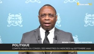 Bénin : compte-rendu du conseil des ministres du mercredi 09 septembre 2020