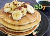 Recette de pancakes au sirop d'érable, bananes et noisettes - 750g