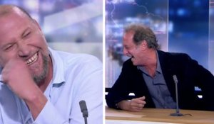 Le fou-rire génial de François Damiens et Vincent Lindon au RTL Info