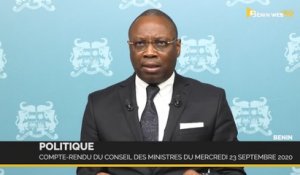 Bénin : compte-rendu du conseil des ministres du mercredi 23 septembre 2020