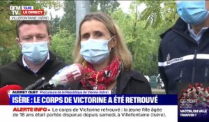 Isère: la procureure de la République de Vienne "pas en  mesure de confirmer qu'il s'agit du corps de Victorine"