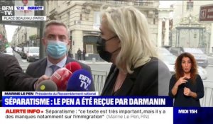 Marine Le Pen sur le séparatisme: "Ce texte enregistre des défaillances, peut-être des manques, sûrement volontaires d'ailleurs"
