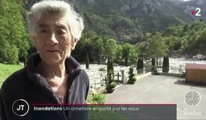 Tempête Alex : "Je n'ai jamais vu ça de ma vie", témoigne une habitante des Alpes-Maritimes, après qu'un cimetière a été emporté par les eaux