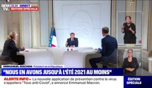 Emmanuel Macron annonce que les bénéficiaires du RSA et des APL auront une "aide exceptionnelle de 150 euros, plus 100 euros par enfant"