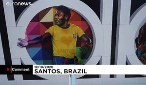 Brésil : immense fresque murale pour les 80 ans de Pelé