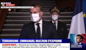 Emmanuel Macron: "Dès demain en conseil des ministres, nous aurons à dissoudre le groupement de fait Cheikh Yassine, directement impliqué dans l'attentat"