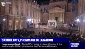 La vive émotion lors de l'hommage national à Samuel Paty à la Sorbonne
