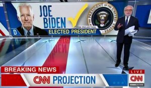 Le "breaking news" de CNN qui annonce que Joe Biden va devenir le 46e Président des Etats-Unis selon les projections de la chaîne
