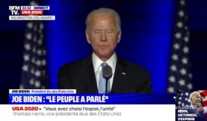 Joe Biden: "Je m'engage à être un président qui ne veut pas diviser mais qui veut unifier"