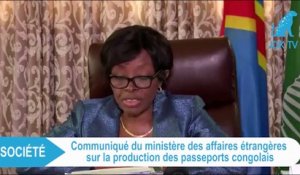Communiqué du ministère des affaires étrangères sur la production des passeports congolais
