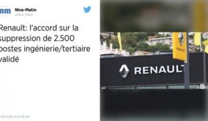 Renault: l'accord sur la suppression de 2.500 postes ingénierie/tertiaire validé