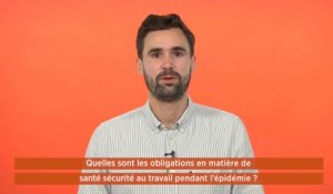 MVD - Les obligations en matière de santé sécurité au travail pendant l'épidémie