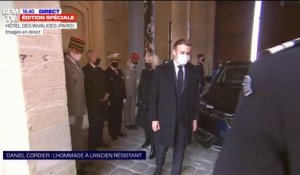 Emmanuel Macron est arrivé aux Invalides pour l'hommage à l'ancien résistant Daniel Cordier